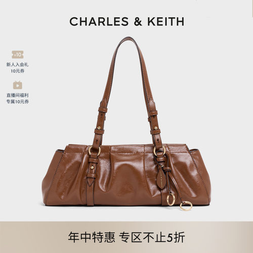 CHARLES&KEITH复古腋下法棍包