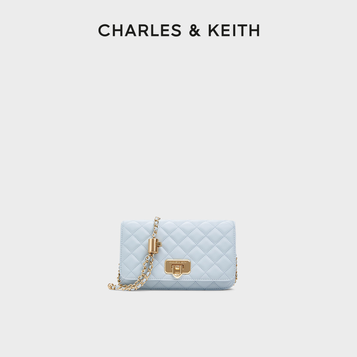 CHARLES&KEITH春夏女包CK2-70160131经典菱格链条斜挎包小方包女