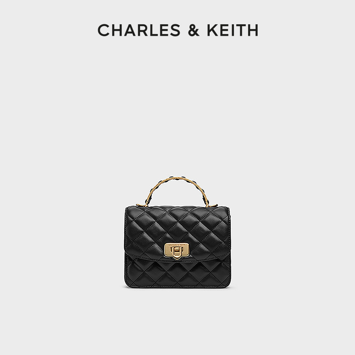 [新年礼物]CHARLES&amp;KEITH25秋冬CK2-50701608菱格链条手提小方包