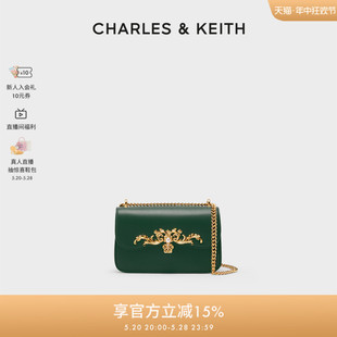 80271052金属链条单肩小方包女包夏 CHARLES&KEITH复古巴洛克CK2