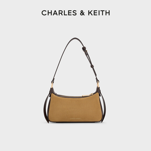 CHARLES&KEITH25秋新品 1柔軟簡約絨面手提腋下包女 20671784 CK2