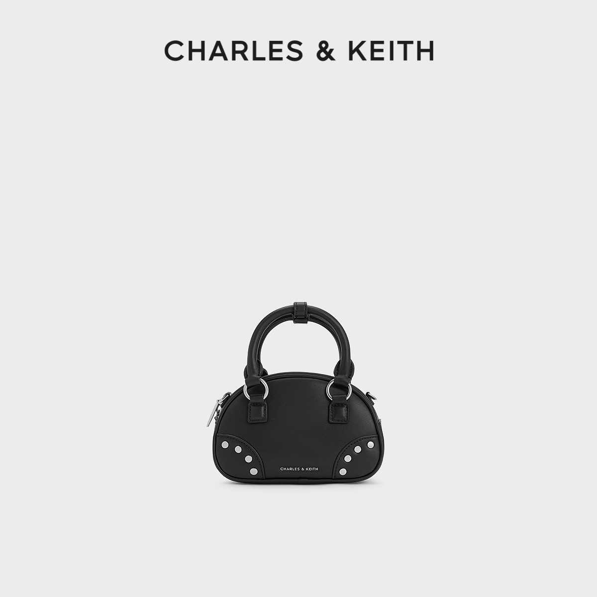 CHARLESKEITH复古铆钉保龄球包