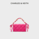 CHARLES&KEITH丝巾装 饰CK2 70770588菱格链条单肩小方包送妈妈
