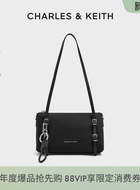 CHARLES&KEITH26春新CK2-20151613简约轻便尼龙单肩腋下波士顿包