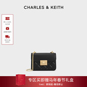 CHARLES&KEITH秋冬CK2 新年礼物 80701360拼接菱格链条小方包女