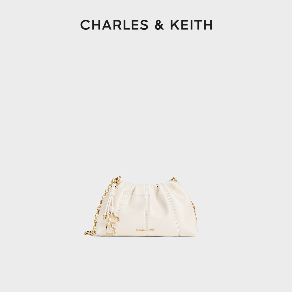 [38礼物]CHARLES&KEITH26春新CK2-80151612包挂油蜡皮单肩云朵包