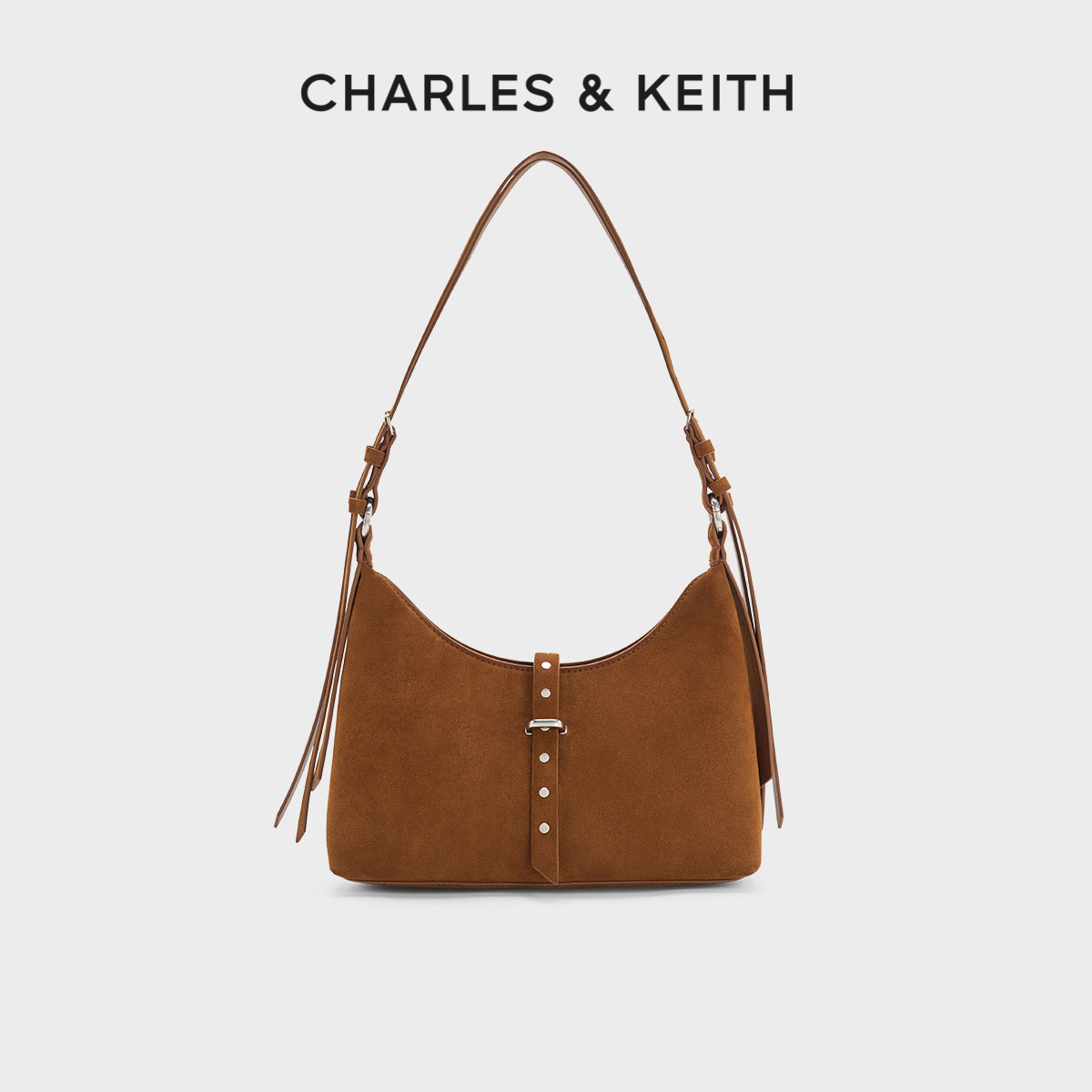 CHARLESKEITH复古铆钉双带腋下包