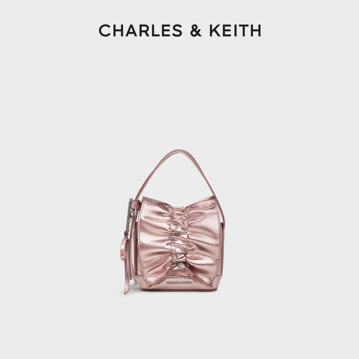 褶皱蝴蝶结迷你包女CHARLESKEITH