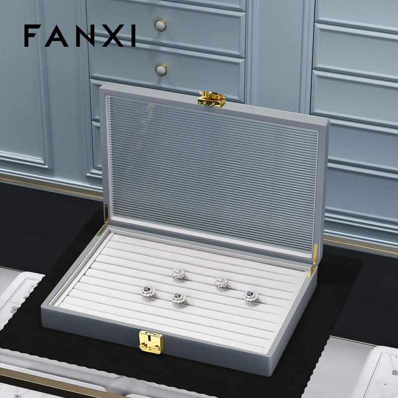 凡西高档PU皮珠宝收纳陈列饰品盒