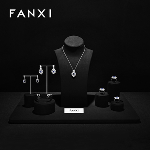 凡西FANXI新品人像脖子模特项链展示架超纤店用橱窗珠宝展示道具