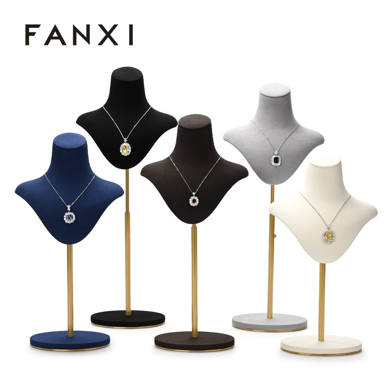 FANXI凡西项链展示架人像模特脖子项链金属首饰珠宝颈模陈列道具