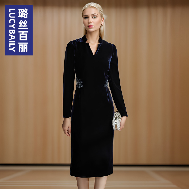 时尚轻奢高级感小众赫本风连衣裙