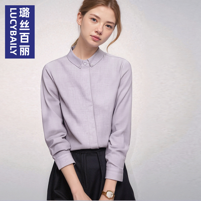 2025新款方领长袖衬衫
