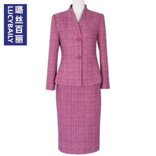 高端ol正装 气质女神范时尚 工作服 女套裙春秋时尚 璐丝百丽职业套装