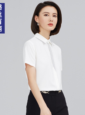 白色职业衬衫女夏季短袖气质正装雪纺衬衣宽松2026年新款薄款上衣