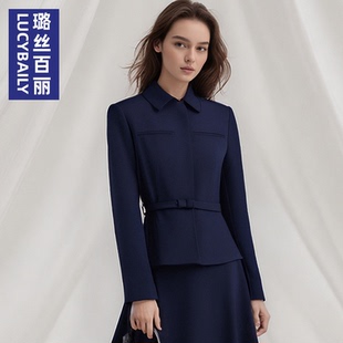 西服藏青色气质职业套装 西装 高级感通勤面试OL 正装 女2025春秋新款