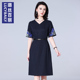 女气质短袖 2025夏季 新款 V领高级感优雅a字高端洋气显瘦通勤连衣裙