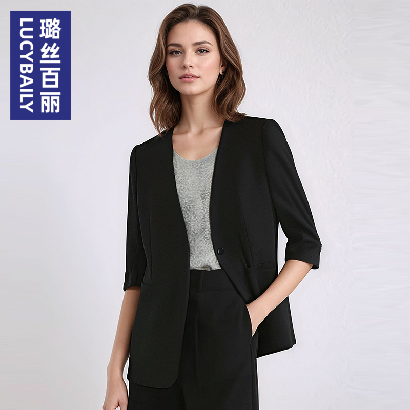 璐丝百丽西装外套女2025新款职业正装西服上衣简约显瘦高级感气质