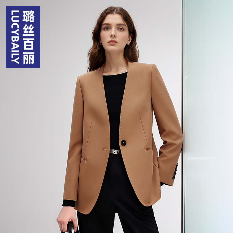 西装外套女V领气质时尚职业通勤商务OL面试西服2025新款正装上衣