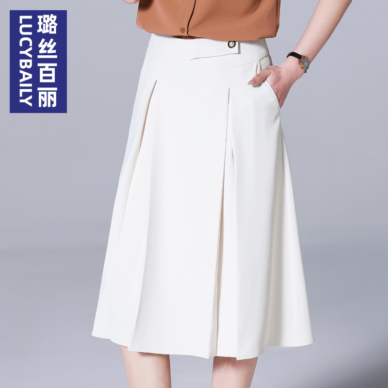 夏季米杏色半身裙洋气时尚