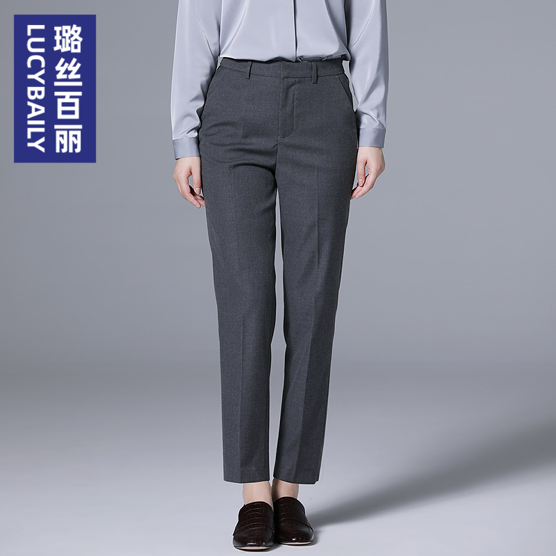 时尚休闲裤女2025新款职业通勤直筒裤修身烟管裤垂感商务OL西装裤