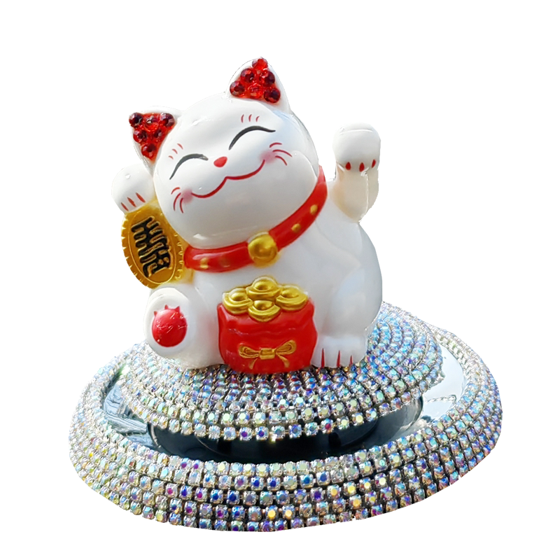 车载香水摆件太阳能招财猫