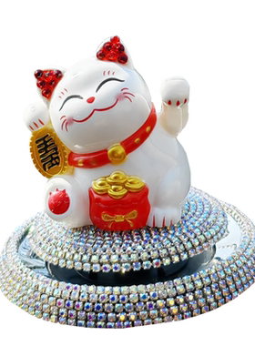 车载香水摆件太阳能招财猫