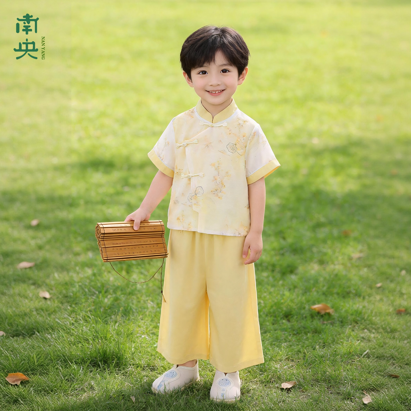儿童短袖汉服男童新中式套装夏季薄款中小童古装小男孩六一演出服