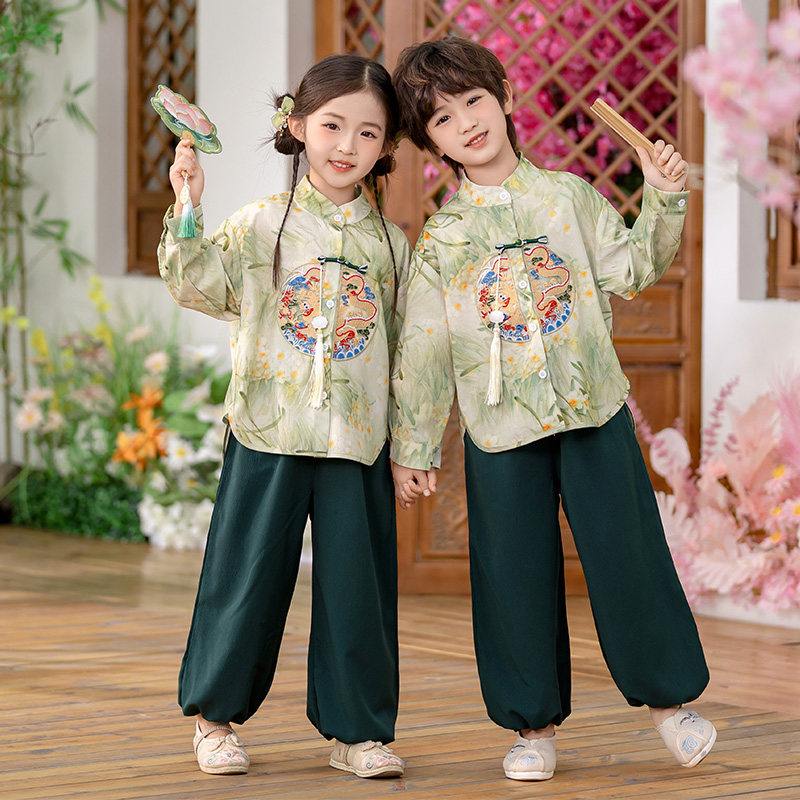 高端儿童汉服男童中国风女童唐装2026新款女孩新中式表演服春秋季