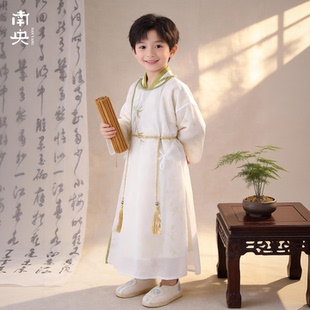 中国风汉服男童宋制圆领长袍儿童明朝服饰宝宝古装春秋季男孩唐装