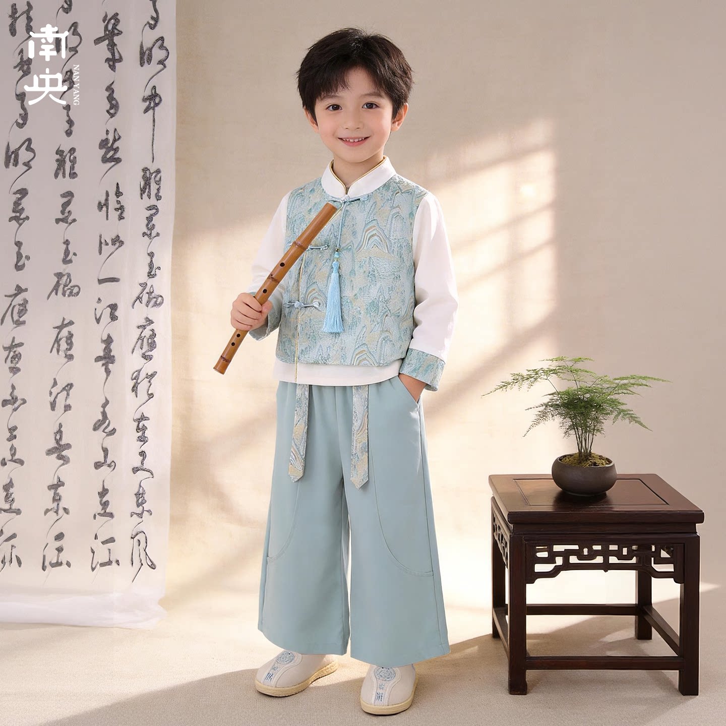 儿童春装新款汉服男童新中式套装图片