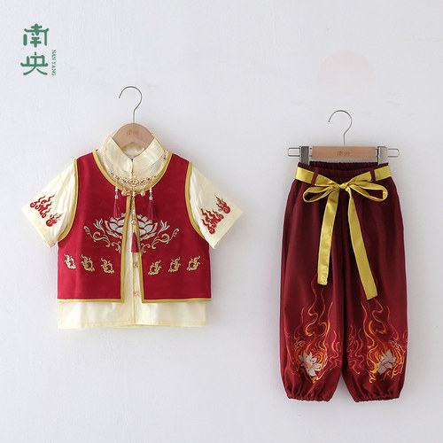 哪咤儿童服装国风男童汉服女童夏