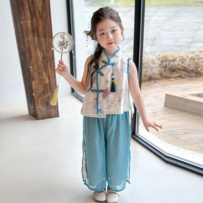 日常可穿汉服女童唐装夏季小女孩