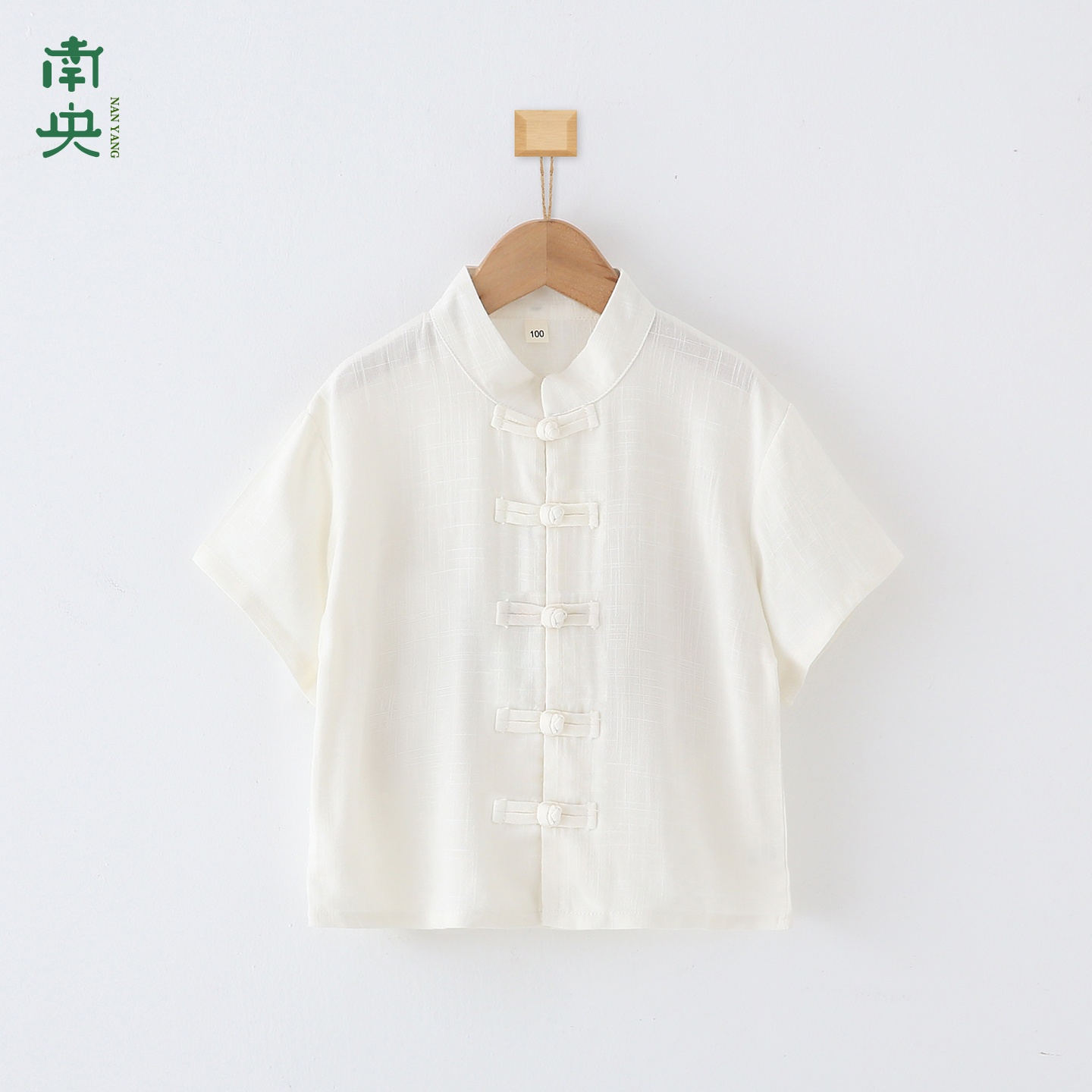 中国风改良汉服男童白色上衣内搭儿童唐装短袖衬衫男孩新中式夏季