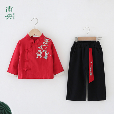 儿童汉服春季秋款男童唐装套装