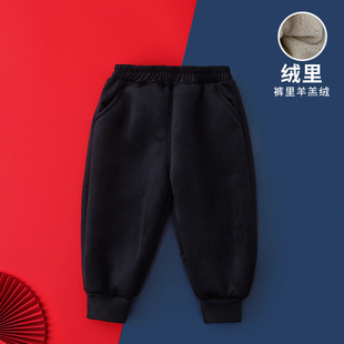 男童加绒裤子秋冬款2026新款宝宝束脚裤冬季儿童休闲长裤小童卫裤