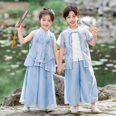 日常可穿女童汉服男童夏季薄款