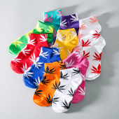 枫叶袜子男短袜秋冬季 纯棉男生女情侣低帮潮ins短筒防臭透气男款