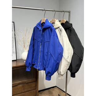 冬季潮牌棒球服可脱连帽90鹅绒羽绒服男美式宽松户外运动羽绒外套