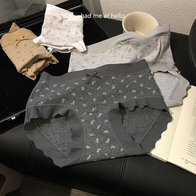 包邮女内裤新款纯棉底裤韩系碎花抗菌档短裤中腰透气女士三角裤