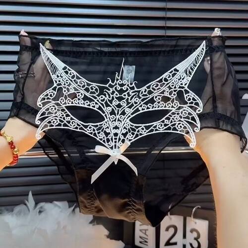 高颜值纯欲风蕾丝刺绣网纱镂空内裤女性感个性迷人三角裤短裤舒适