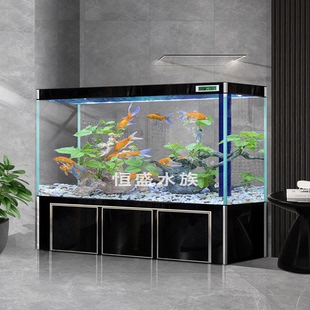 鱼缸客厅超白玻璃落地免换水龙鱼缸水族箱底过滤 家用2025新款