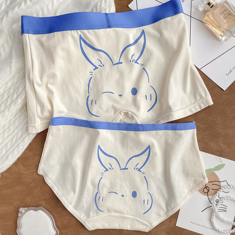 情侣内裤纯棉质一男一女可爱兔子女三角男平角裤抑菌裆情人节礼物,女士内衣/男士内衣/家居服,男平角内裤,淘宝优惠券,粉丝福利购,淘宝优惠卷