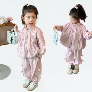 女童春装套装2026新款洋气女宝宝春秋款蝴蝶结两件套儿童春季衣服