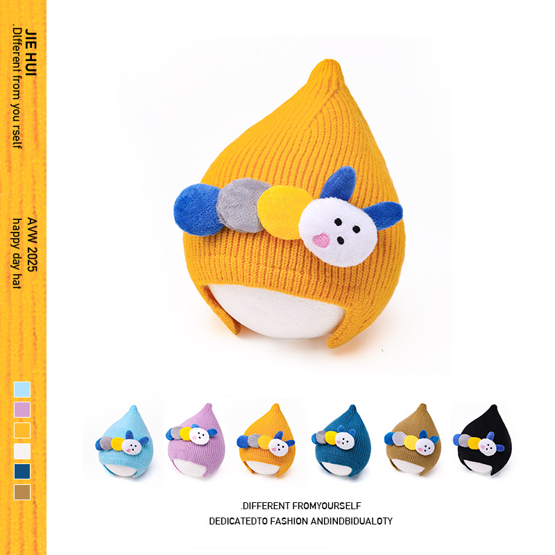新款韩版婴儿童帽子宝宝帽子秋冬可爱假发童帽冬季童帽男女卡通