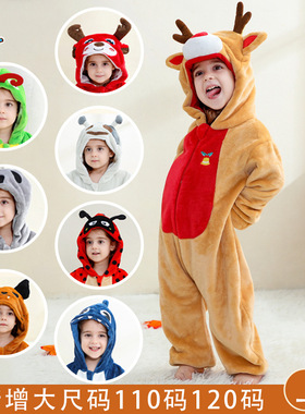 michley新款儿童连体衣跨境万圣节节日衣服圣诞连体衣法兰绒爬服