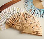 8折清仓 出口外贸可爱史努比折扇6寸女扇棉布小扇子汉服扇儿童扇