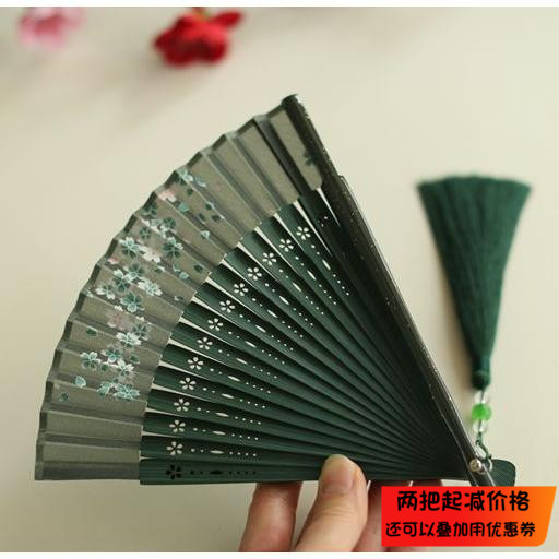 月亮扇复古风5寸夏季携带竹