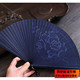 浮雕牡丹花送扇套 礼品扇女扇旗袍扇 月亮扇 精美高档全竹扇子夏季