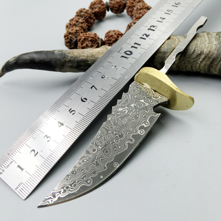 刀胚钢刀条大马士革锻打 diy半成品手工制作花纹钢小直刀水果刀